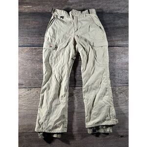 Quiksilver Mens Quiktech Snow Pants Small Tan 5000mm Snowboarding Adjustable